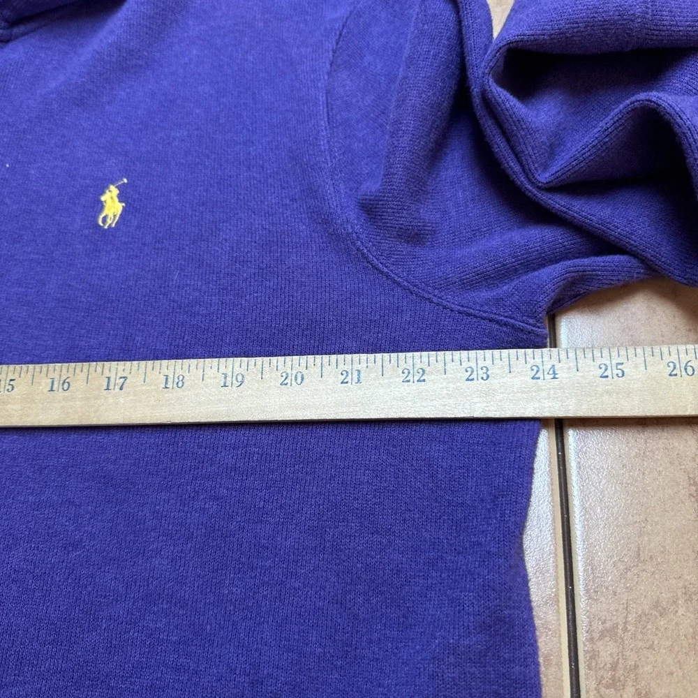Polo by Ralph Lauren Purple Half-Zip Sweater with Yellow Pony